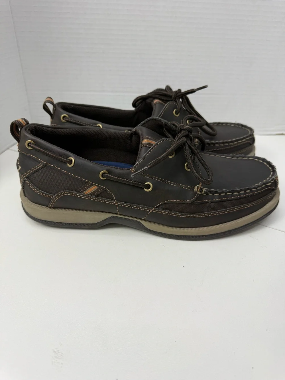 Men's Brown Leather Boat Shoes - Lace-Up Casual Comfort